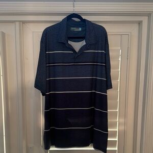 Roundtree & Yorke Performance Men's Navy Striped Polo Shirt 3XT